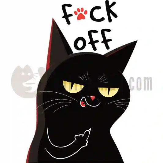 Design Vorschau Schwarze Katze Mittelfinger