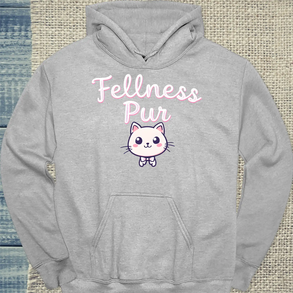 Hoodie - Fellness pur - Unisex - Katze Grau
