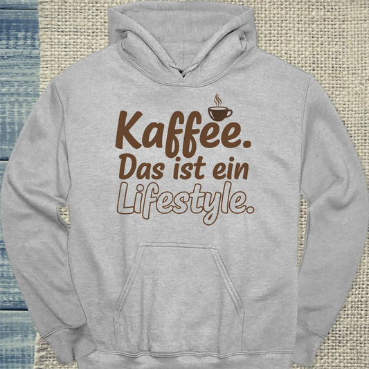 Hoodie - Kaffee. Das ist ein Lifestyle. - Unisex - Kaffee Grau