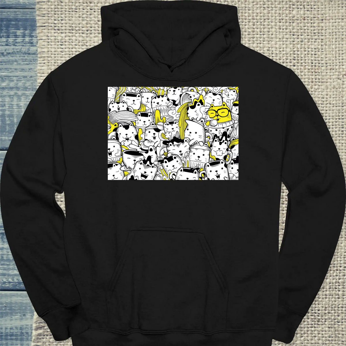 Hoodie - Katzenwahnsinn - Unisex - Katze Schwarz