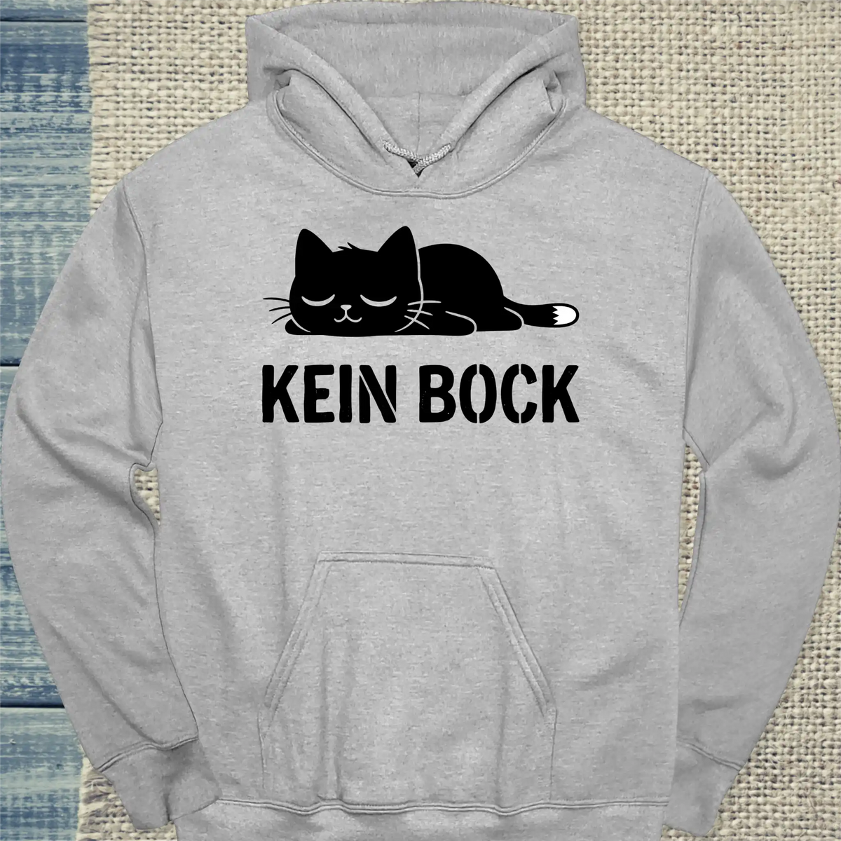Hoodie - Kein Bock - Unisex - Katze Grau