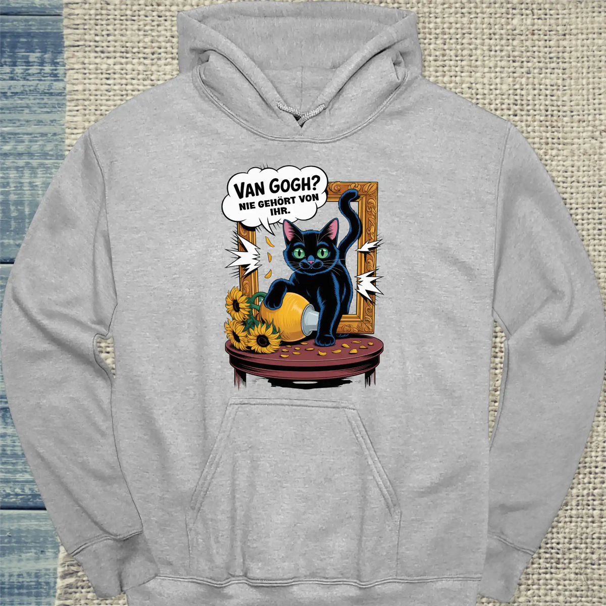 Hoodie - Nie gehört - Unisex - Katze Grau