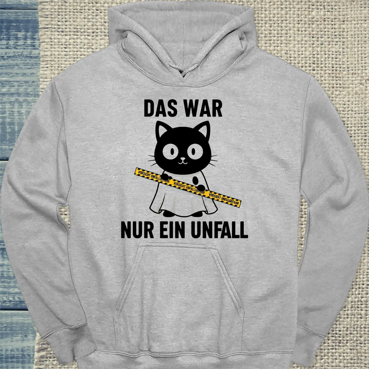 Hoodie - Nur ein Unfall - Unisex - Katze Grau