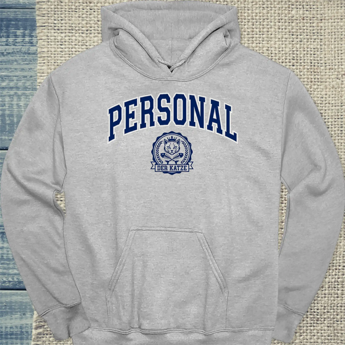 Hoodie - Personal - Unisex - Katze Grau