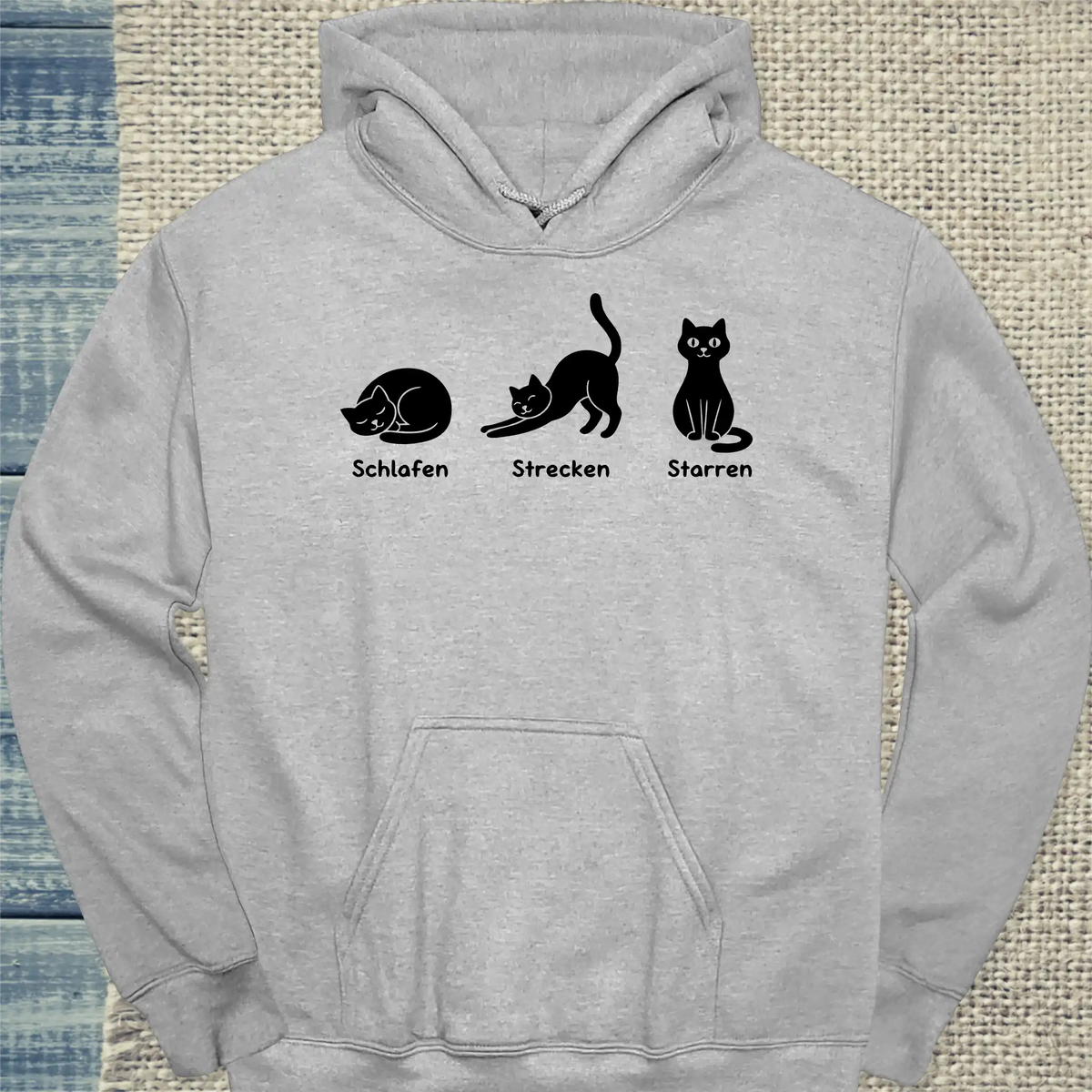 Hoodie - So kennt man mich - Unisex - Katze Grau