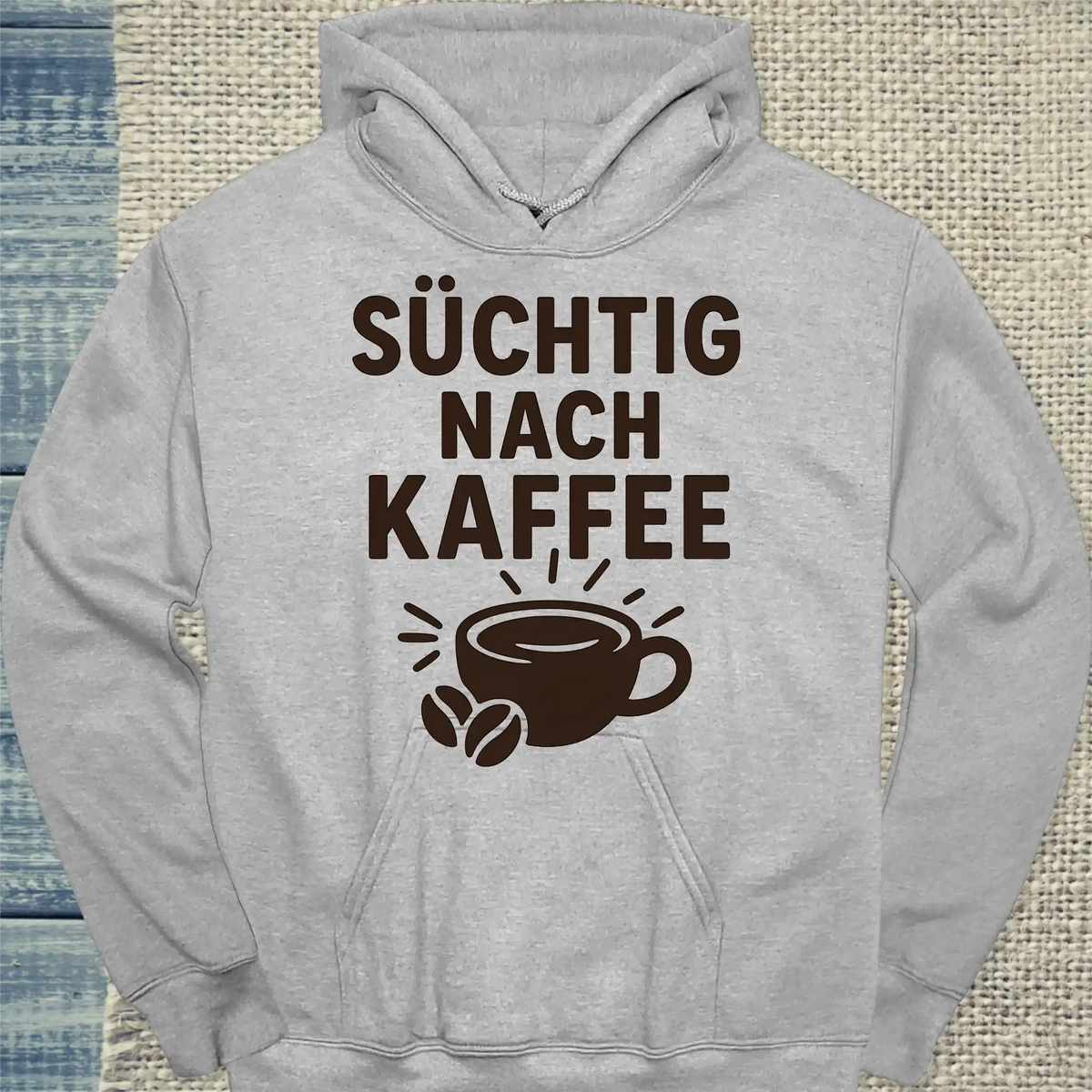 Hoodie - Süchtig nach Kaffee - Unisex - Kaffee Grau