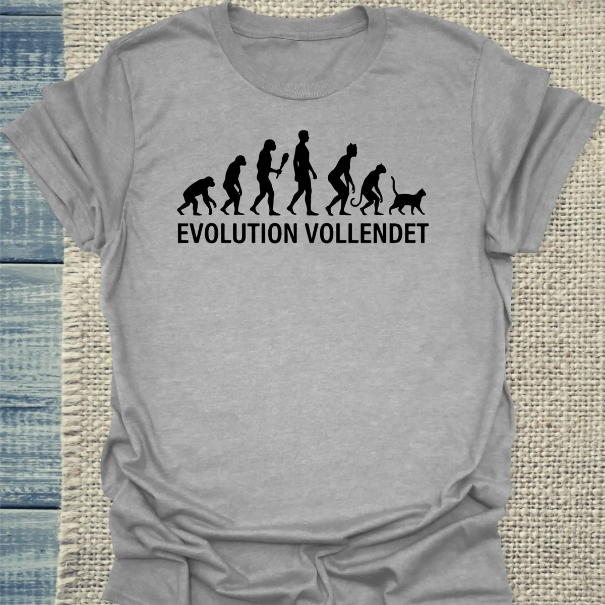 T-Shirt - Evolution - Unisex - Katze Grau