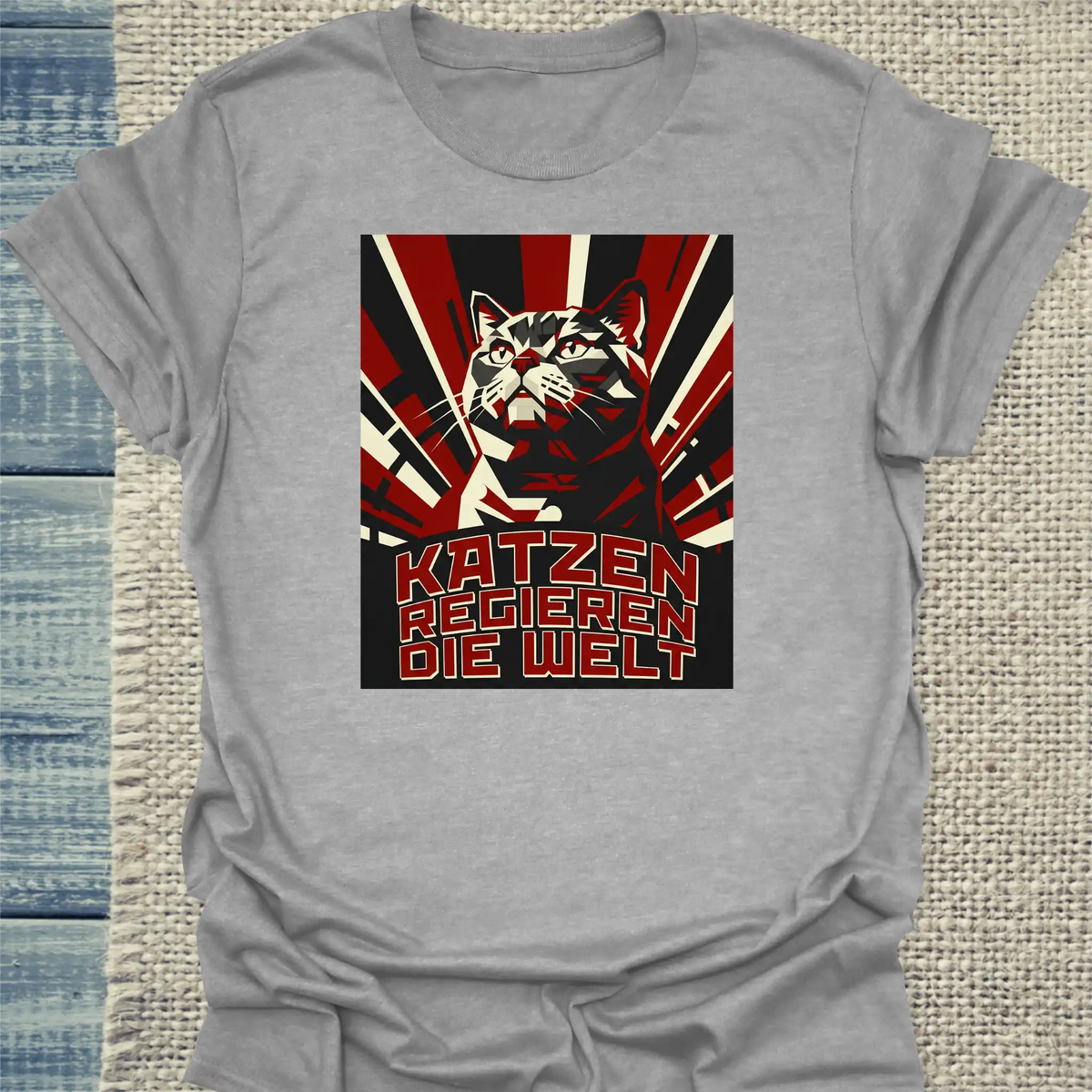 T-Shirt - Katzen regieren die Welt - Unisex - Katze Grau