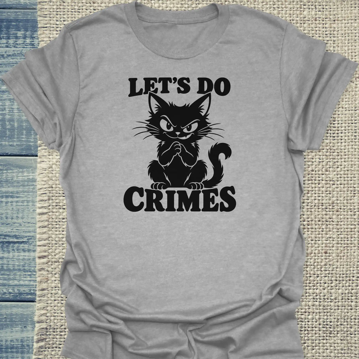T-Shirt - LET'S DO CRIMES - Unisex - Katze Grau