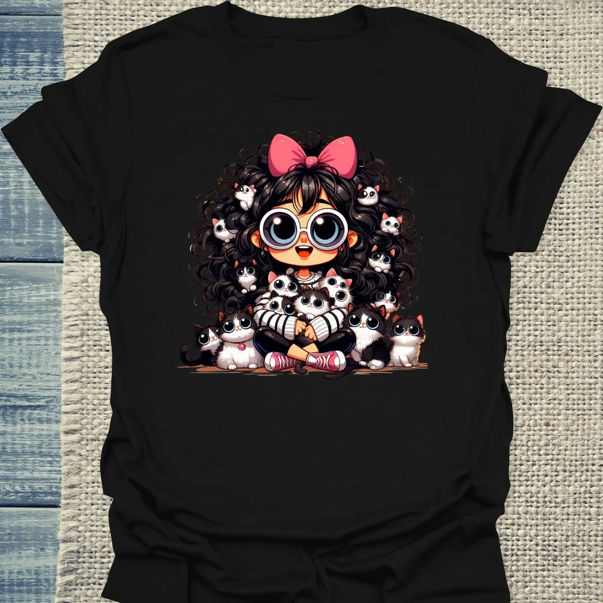 T-Shirt - Meine Katzen - Unisex - Katze, Cat Lady Schwarz