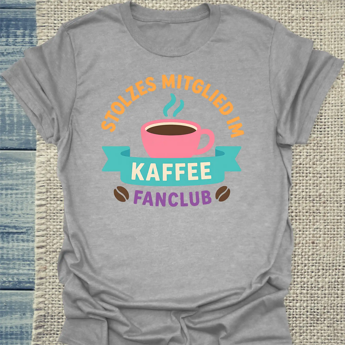 T-Shirt - Stolzes Mitglied im Kaffee-Fanclub - Unisex - Kaffee Grau