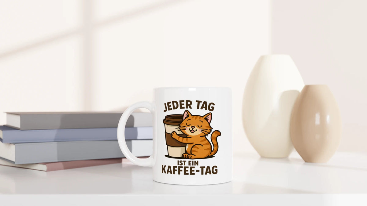 Tasse 325ml - Jeder Tag ist ein Kaffee-Tag - Katze - Katze & Kaffee