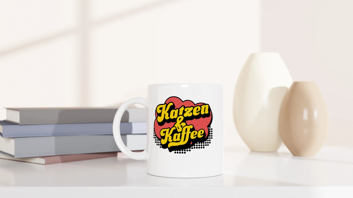 Tasse 325ml - Katzen & Kaffee - Retro - Katze & Kaffee