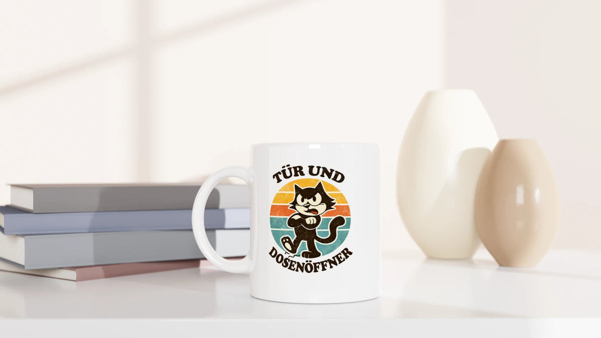 Tasse 325ml - Tür und Dosenöffner - Katze