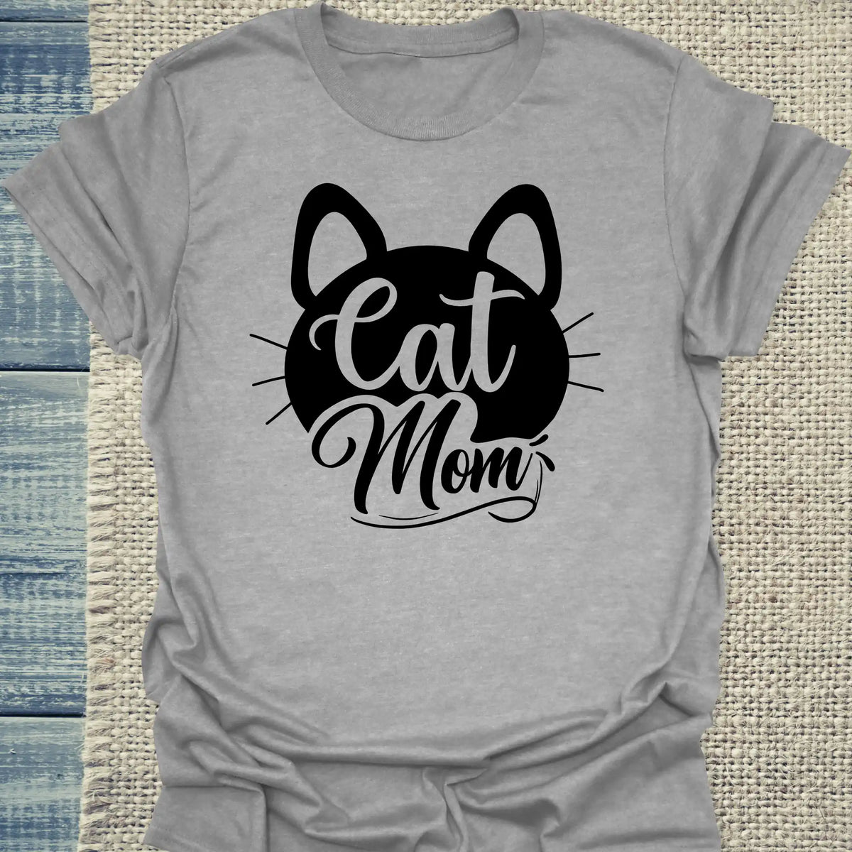 Grau - Unisex Premium T-Shirt "Cat Mom schnurr" Baumwolle. In Schwarz, Weiß und Grau. S-3XL. Kaffee, Cat Lady