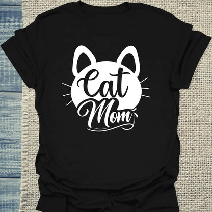 Schwarz - Unisex Premium T-Shirt "Cat Mom schnurr" Baumwolle. In Schwarz, Weiß und Grau. S-3XL. Kaffee, Cat Lady