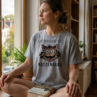 Verrückte Katzenfrau - T-Shirt