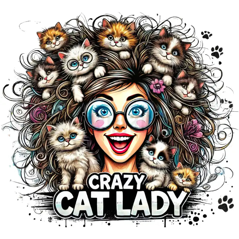 Design Vorschau Crazy Cat Laydy - bunt