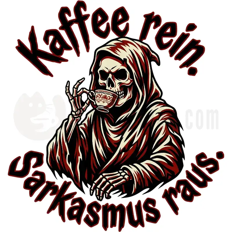 Design Vorschau Kaffee rein. Sarkasmus raus