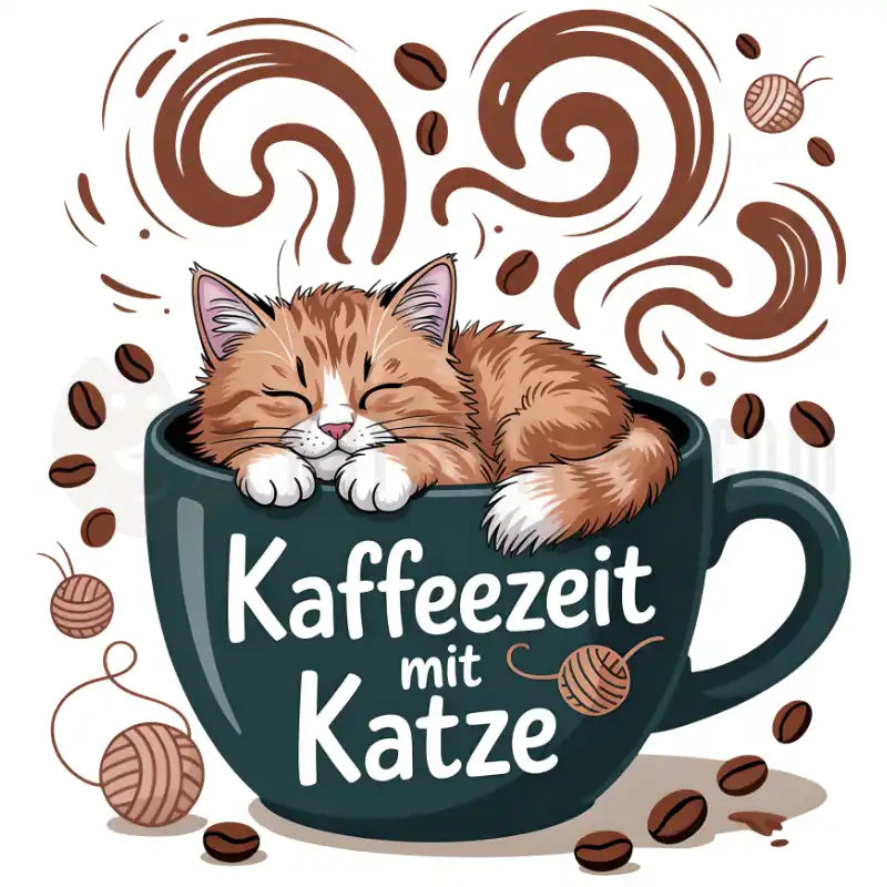 Design Vorschau Kaffeezeit mit Katze