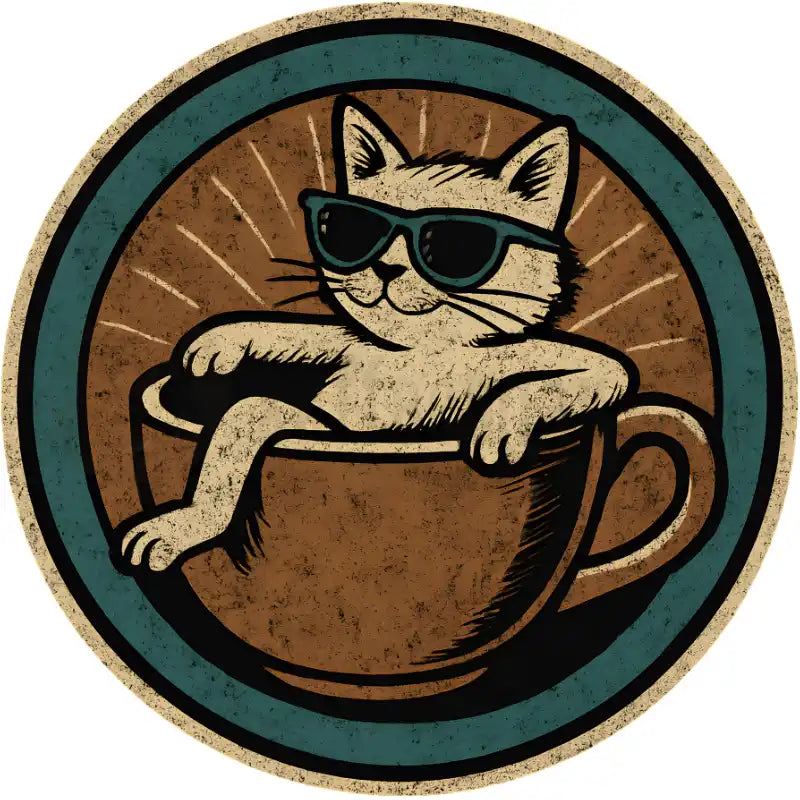 Design Vorschau Katze in Tasse - Rund