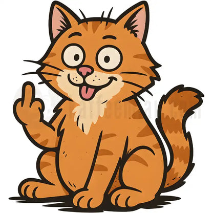 Design Vorschau Lustige Katze zeigt Stinkefinger