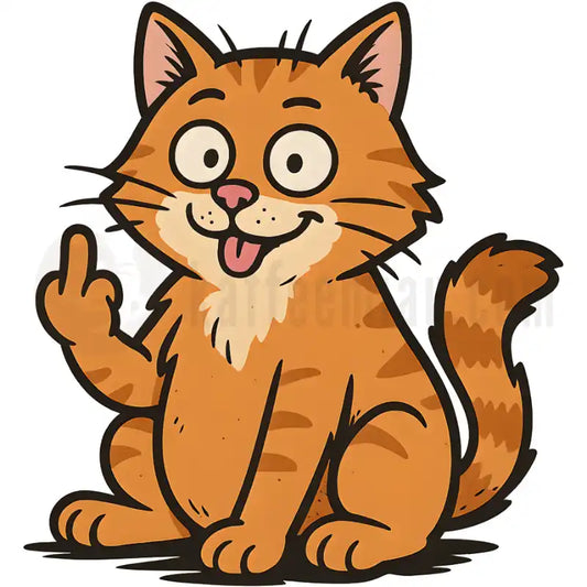 Design Vorschau Lustige Katze zeigt Stinkefinger