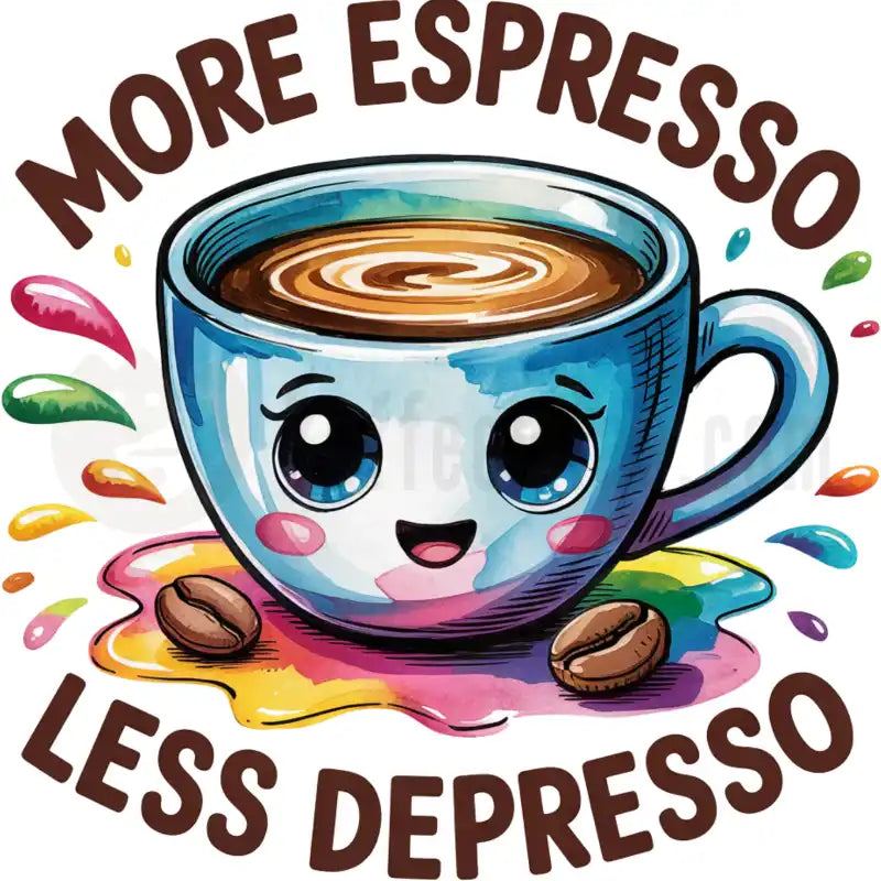Design Vorschau More Espresso Less Depresso - Bunt