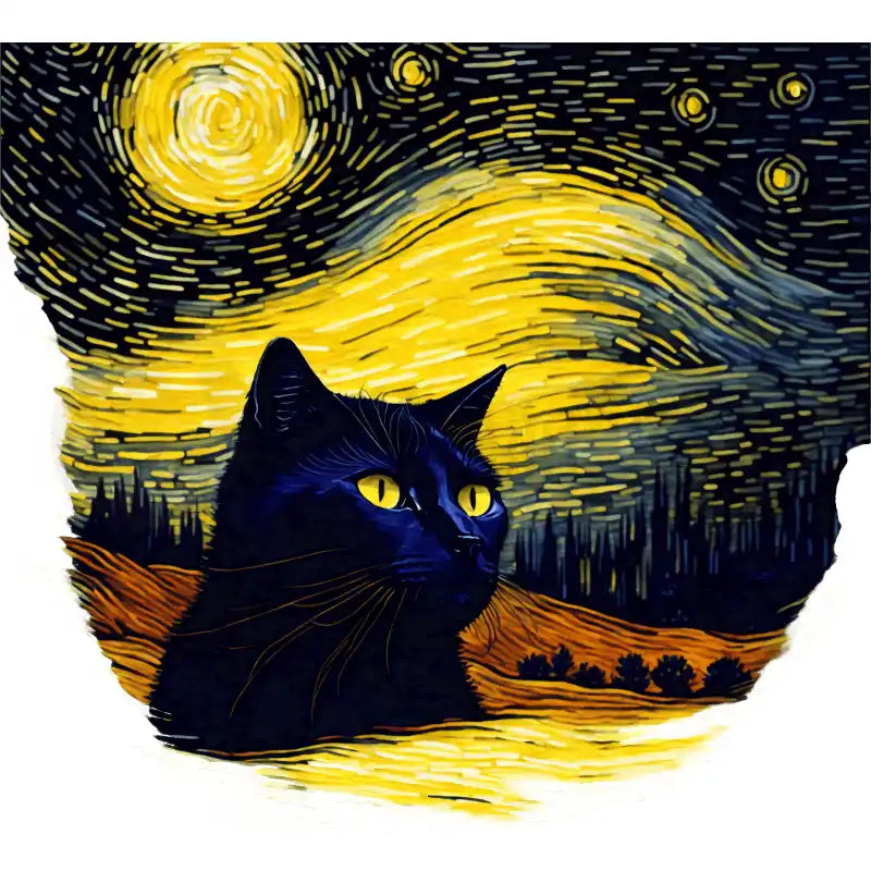 Design Vorschau Schwarze Katze im Abendhimmel