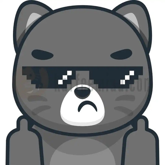 Design Vorschau Schwarze Katze mit Brille Mittelfinger