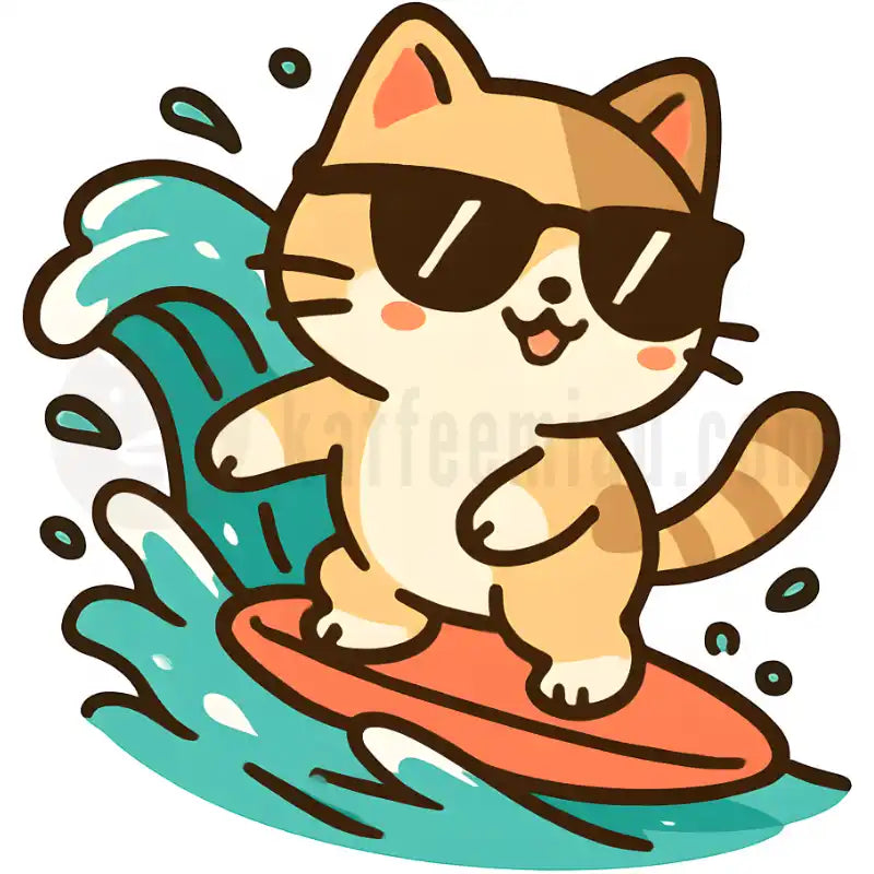 Design Vorschau Sommer, Katze, Surfen