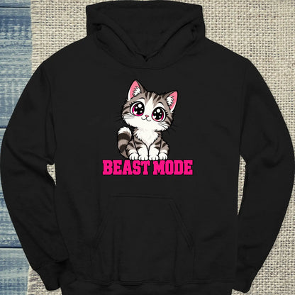 Hoodie - BEAST MODE - Unisex - Katze Schwarz