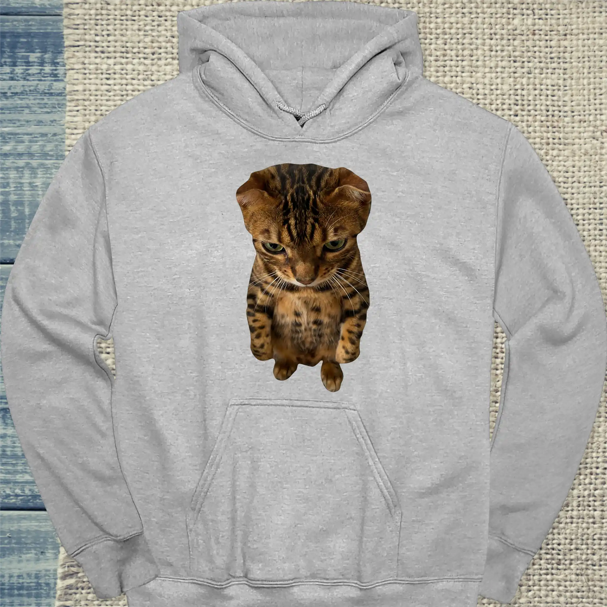 Hoodie - Bengal Sweetness - Unisex - Katze Grau