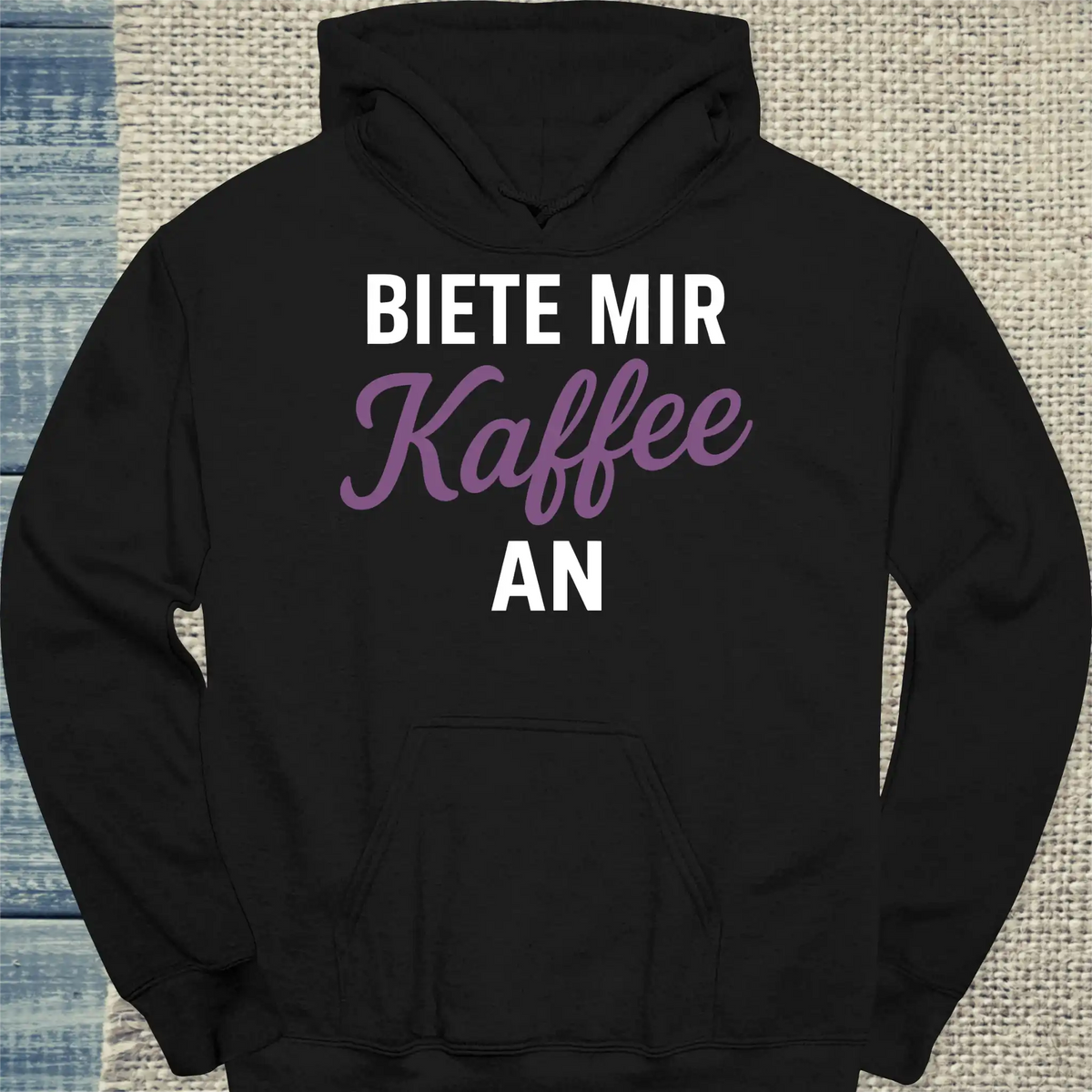 Hoodie - Biete mir Kaffee an - Unisex - Kaffee Schwarz