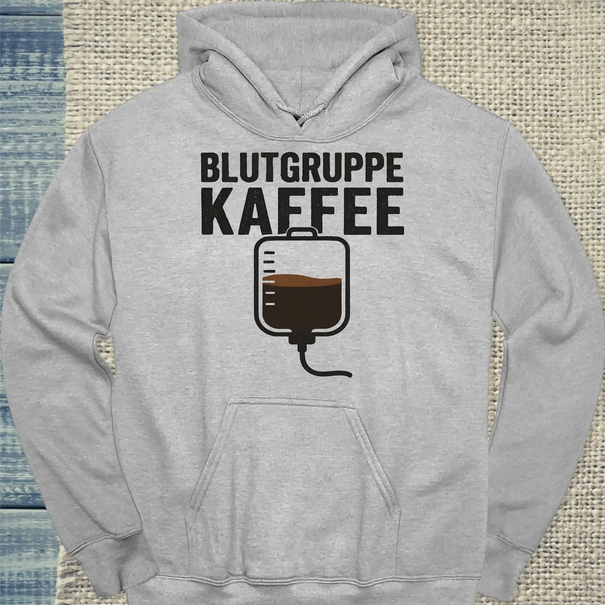 Hoodie - Blutgruppe Kaffee - Unisex - Kaffee Grau
