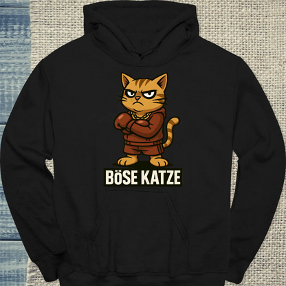 Hoodie - Böse Katze Boxer - Unisex - Katze Schwarz