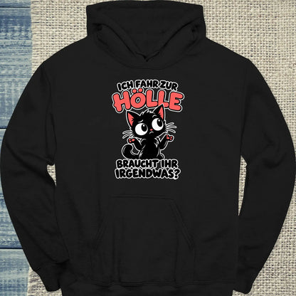 Hoodie - Braucht ihr was - Unisex - Katze Schwarz