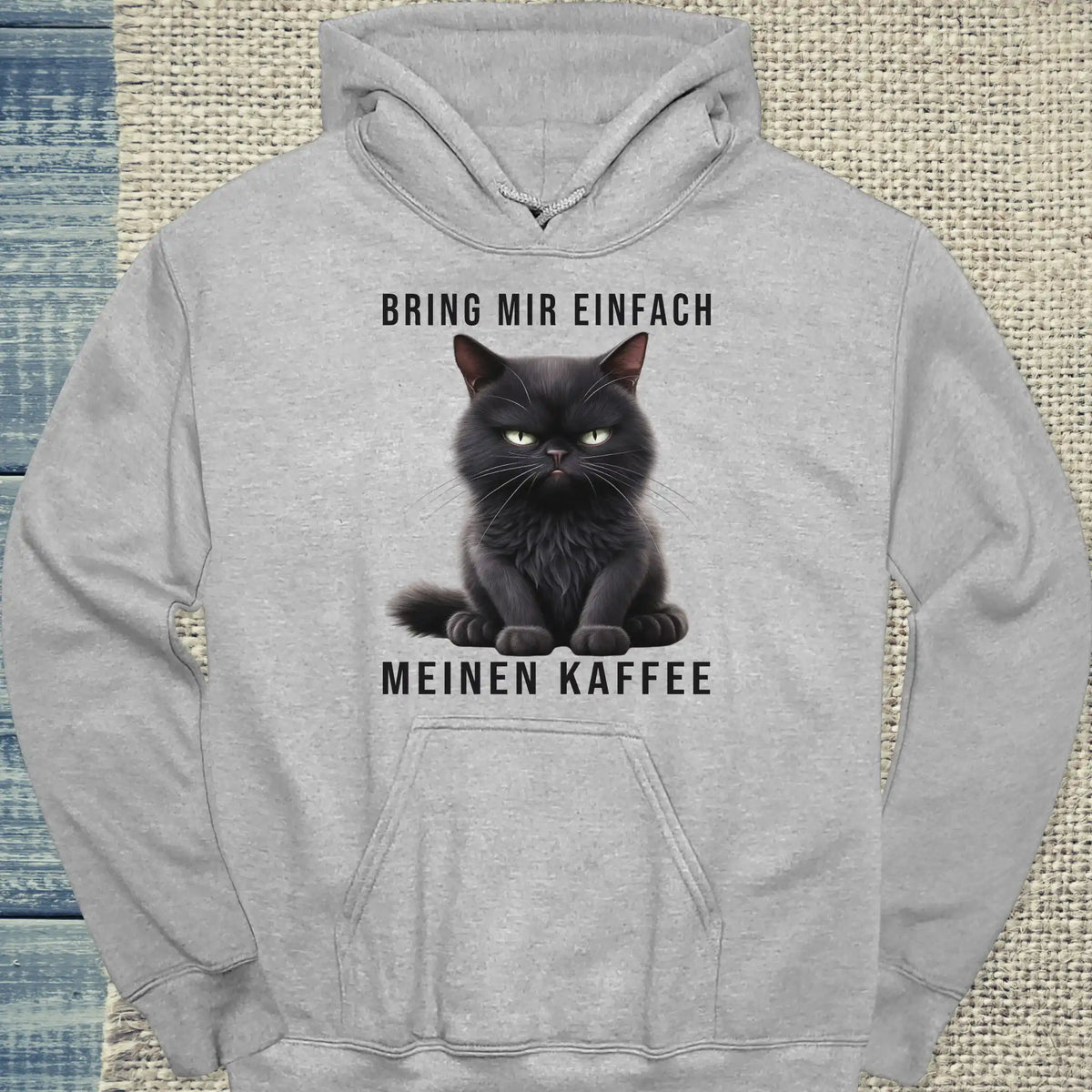 Hoodie - Bring mir einfach meinen Kaffee - Unisex - Katze & Kaffee Grau