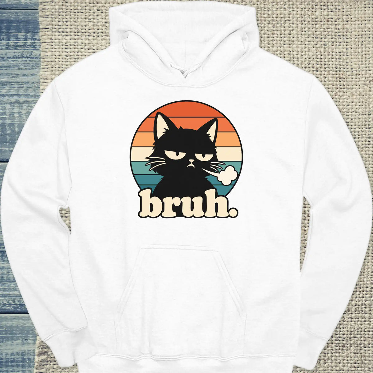 Hoodie - bruh. - Unisex - Katze Weiß