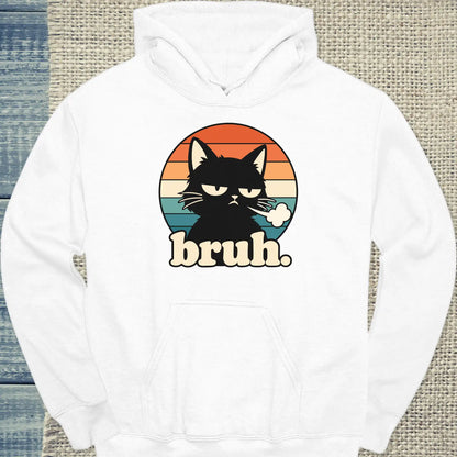 Hoodie - bruh. - Unisex - Katze Weiß