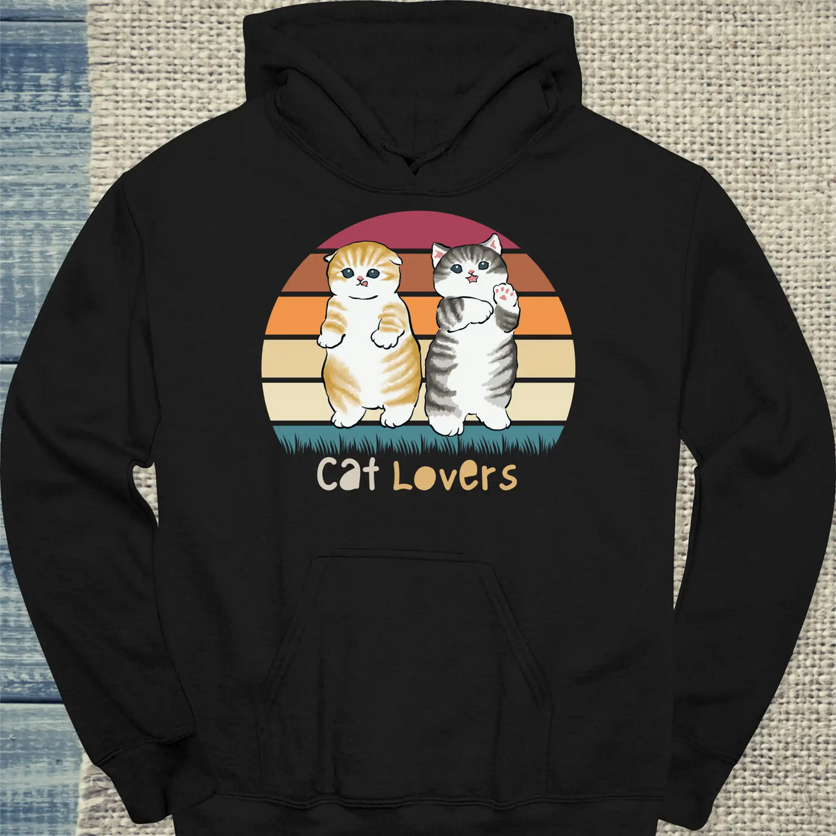 Hoodie - Cat lovers - Unisex - Katze Schwarz