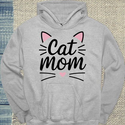 Hoodie - Cat Mom Pink - Unisex - Kaffee, Cat Lady Grau