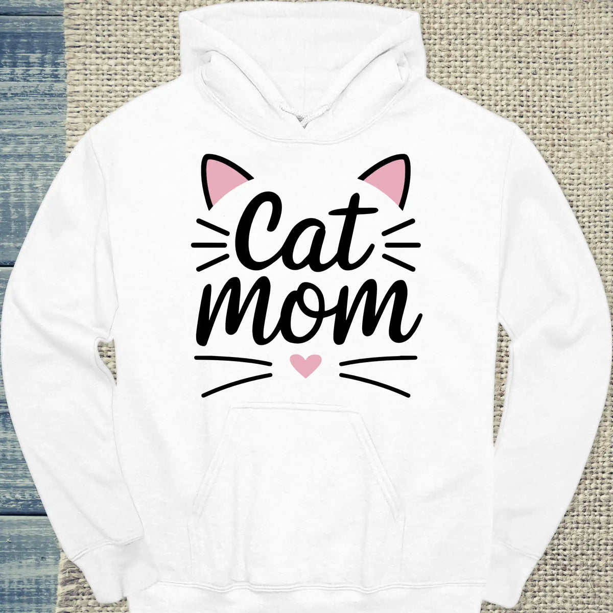 Hoodie - Cat Mom Pink - Unisex - Kaffee, Cat Lady Weiß