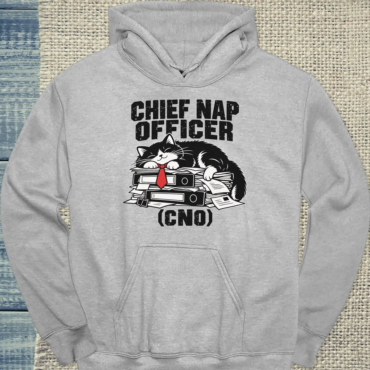 Hoodie - Chief Nap Officer - Unisex - Katze Grau