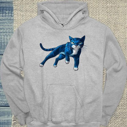 Hoodie - Cool Blue Cat - Unisex - Katze, Cat Guy Grau