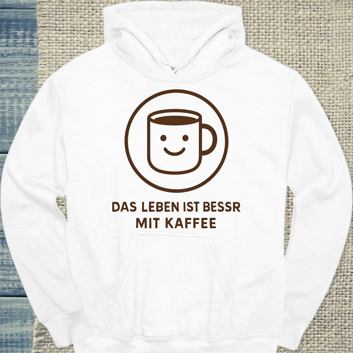 Hoodie - Das Leben ist besser mit Kaffee - Unisex - Kaffee Weiß