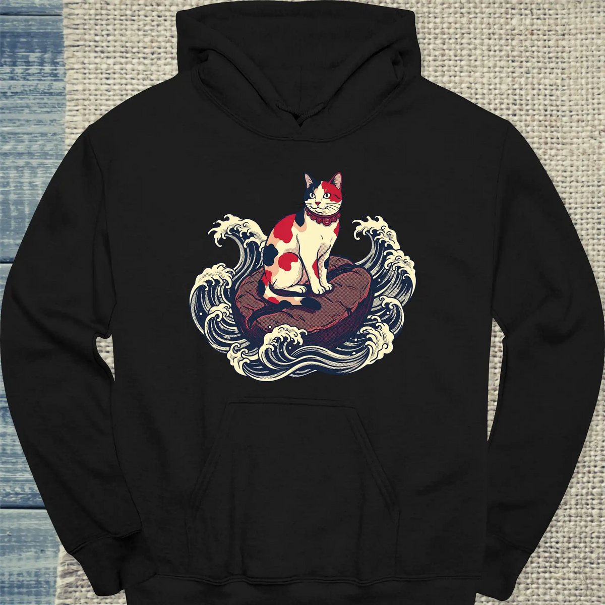Hoodie - Dream - Unisex - Katze & Kaffee Schwarz