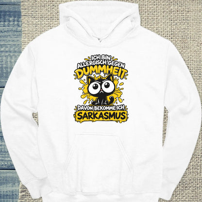 Hoodie - Dummheit - Unisex - Katze Weiß