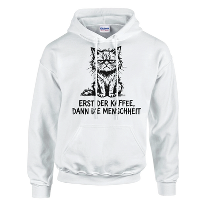 Hoodie - Erst der Kaffee, Dann die Menschheit - Unisex - Katze & Kaffee