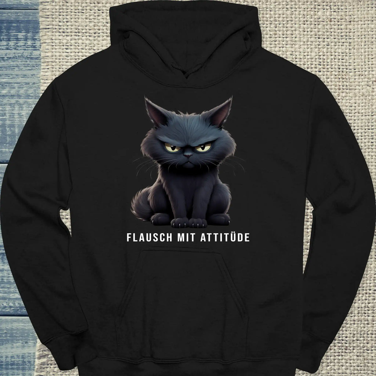 Hoodie - Flausch mit Attitüde - Unisex - Katze Schwarz